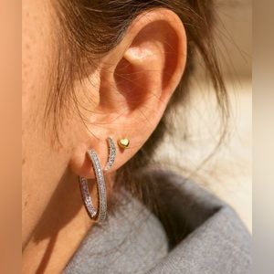 Pandora diamond silver hoops